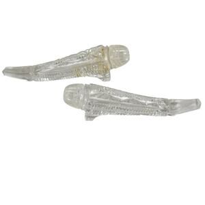 VTG cut glass cornucopia salt and pepper shakers 4.25 long